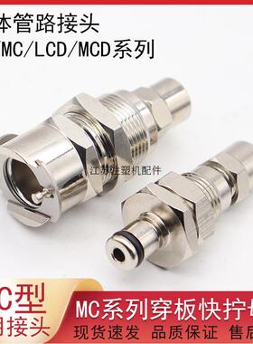CPC型穿板快拧公母金属流体管路连接快速接头LCD12004 LCD12006