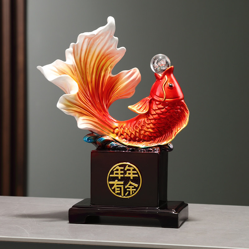 年年有余办公室创意锦鲤鱼招财摆件玄关酒柜电视柜客厅装饰品红鱼,家居饰品,装饰摆件,淘宝优惠券,粉丝福利购,淘宝优惠卷
