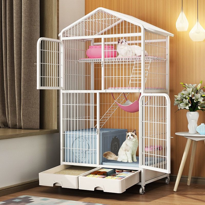 猫笼子内置猫砂盆家用室内超大自由空间带厕所一体四层猫窝猫别墅,宠物/宠物食品及用品,猫笼子/猫别墅,淘宝优惠券,粉丝福利购,淘宝优惠卷
