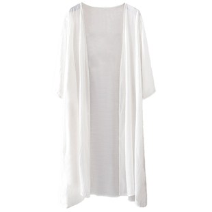 2024新款宽松大码雪纺防晒衣服女薄款开衫中长款披肩夏季户外上衣