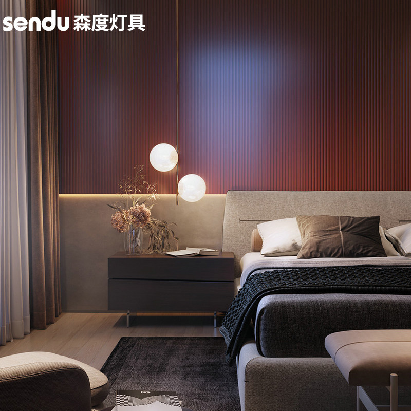 床头吊灯卧室灯北欧轻奢个性创意客厅餐厅阳台灯玻璃球单头小吊灯,家装灯饰光源,卧室/书房吊灯,淘宝优惠券,粉丝福利购,淘宝优惠卷