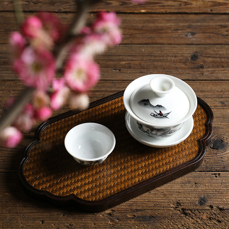 壶托重竹宋席面茶盘茶台隔热壶承茶具配件茶杯紫砂壶垫家用干泡台