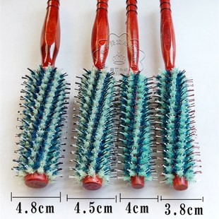 托尼盖梳子卷发梳子梨花梳 圆筒压毛滚梳 专业加长纯猪鬃毛木梳
