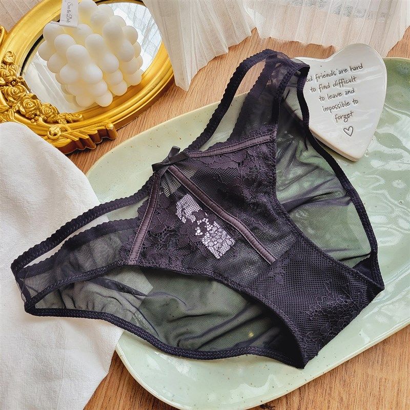 内裤女蕾丝低腰性感镂空纯棉裆黑色系白色系透气夏季薄款三角裤头,女士内衣/男士内衣/家居服,女三角裤,淘宝优惠券,粉丝福利购,淘宝优惠卷