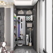 轻奢家政柜洞洞板保洁柜清洁工具收纳柜家用阳台杂物柜拖把置物柜