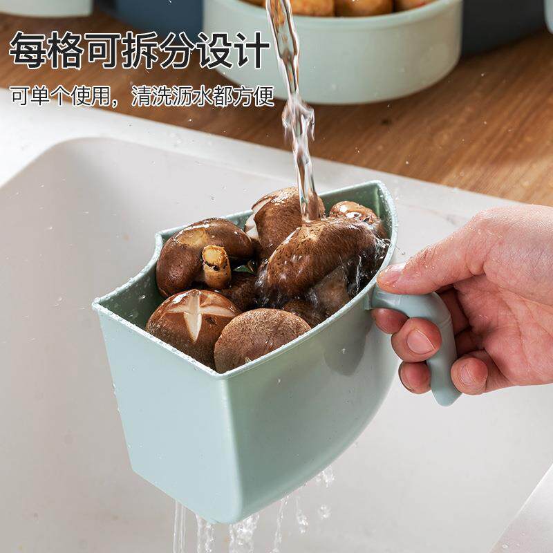 可旋转火锅蔬菜拼盘家用双层11格多功能备菜盘 沥水篮食材水果盘