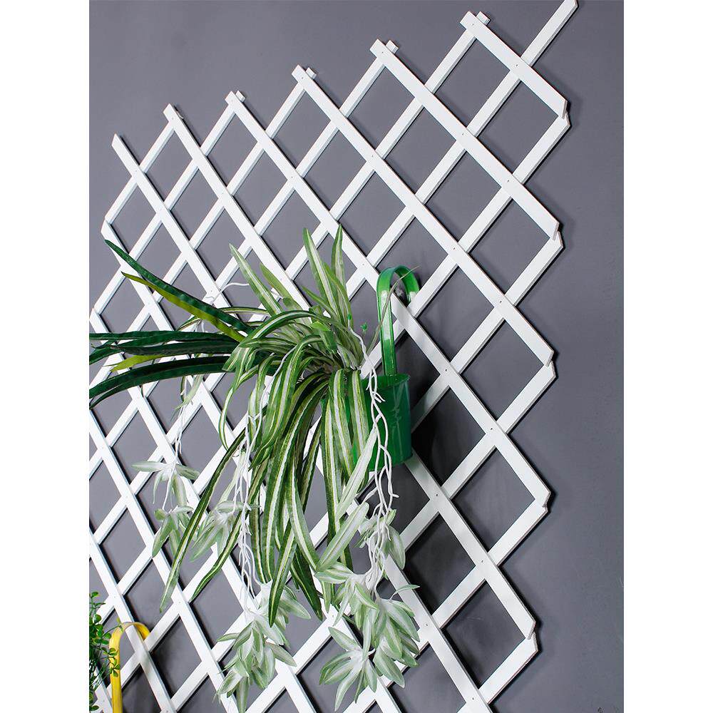 户外防腐木栅栏围栏白色篱笆庭院花园爬藤架室内阳台伸缩壁挂花架