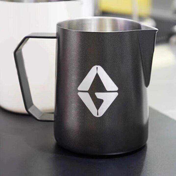 AG 304斜口尖嘴不锈钢拉花缸咖啡拉花杯600ML打奶泡压纹奶沫器具