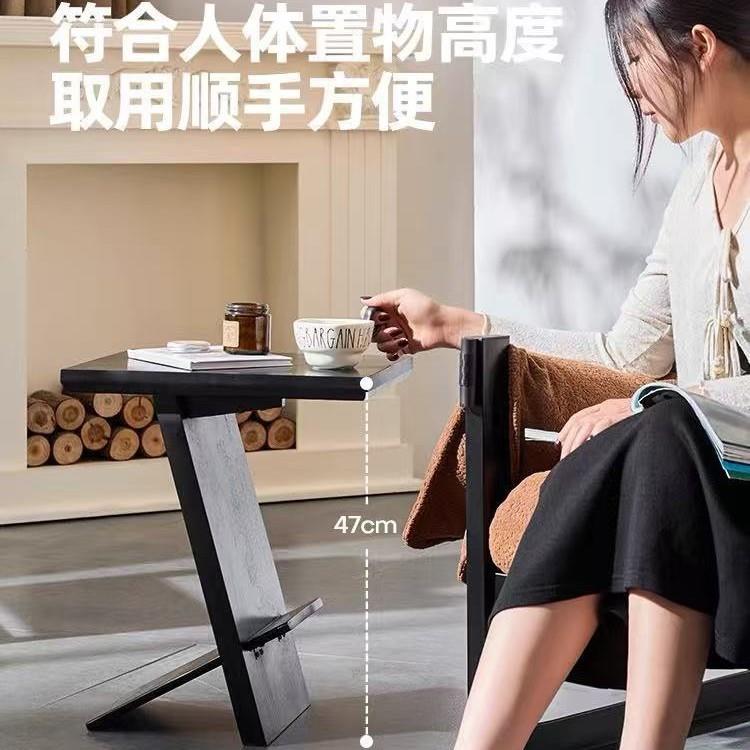 实木移动茶几客厅家用沙发角几复古床头创意杂志架网红可折叠边几