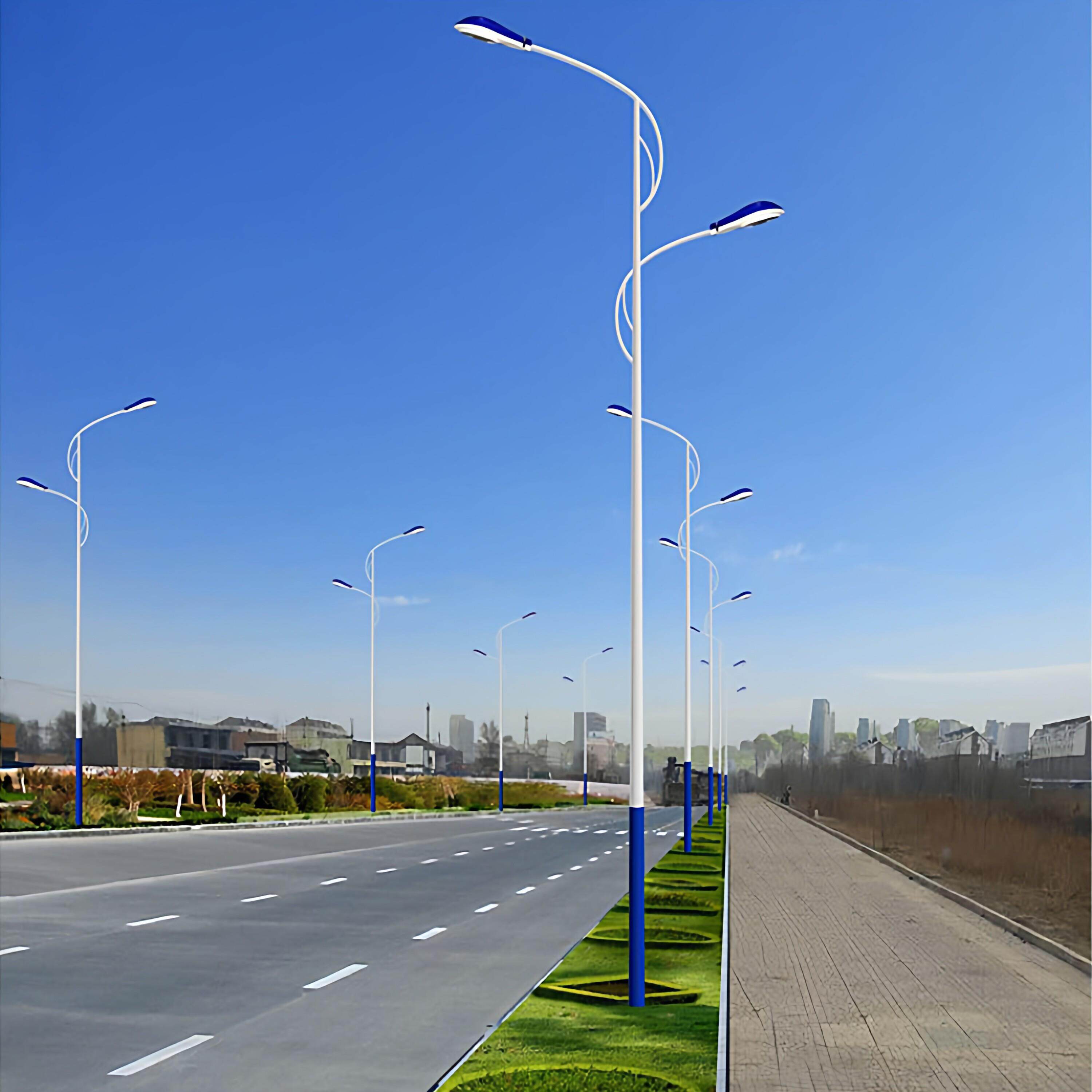 户外LED高杆市电路灯10/12米城市公路单双臂市政道路景观照明路灯