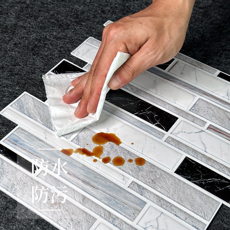 3D立体自粘墙贴防水防潮PVC墙面装饰厨房卫生间仿大理石瓷砖贴纸