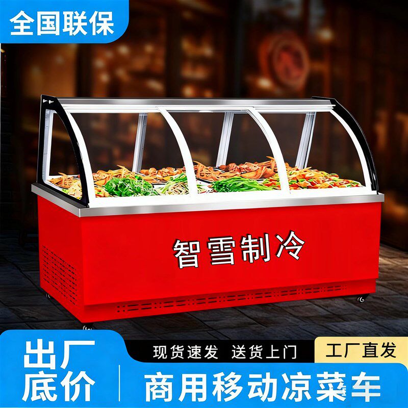 凉菜展示柜冷藏保鲜柜商用摆摊卤味肉菜熟食鸭货烧烤冷冻冰柜移动