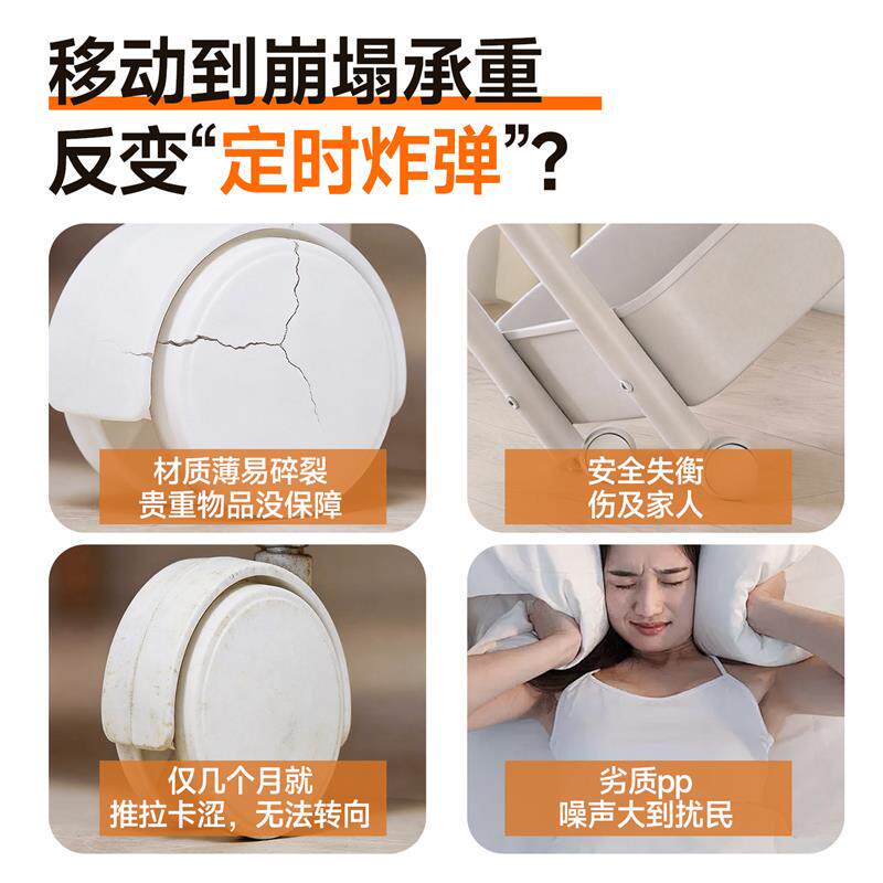 移动书架丝杆万向轮静音滑轮茶几小推车底部超强承重万向轮带刹车