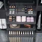 衣柜拉篮抽屉式 首饰盒内置家用衣帽间收纳五金推拉伸缩裤 架格子抽