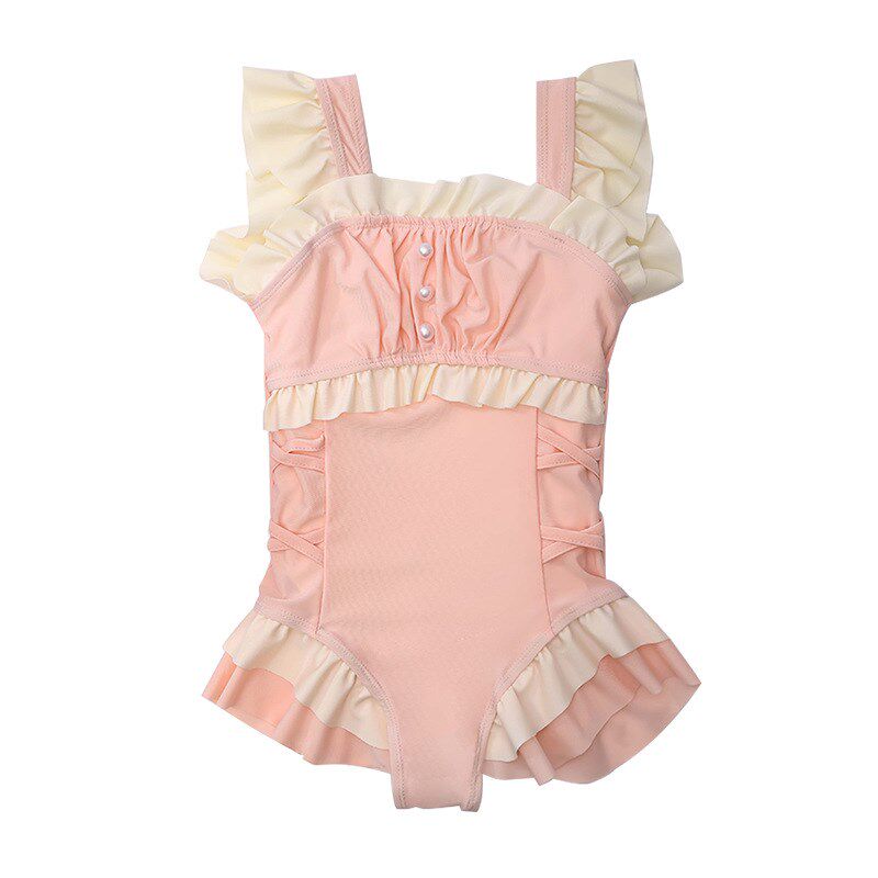 女童连体泳衣蝴蝶结洋气游泳装新款儿童夏季泳装网红时尚韩版