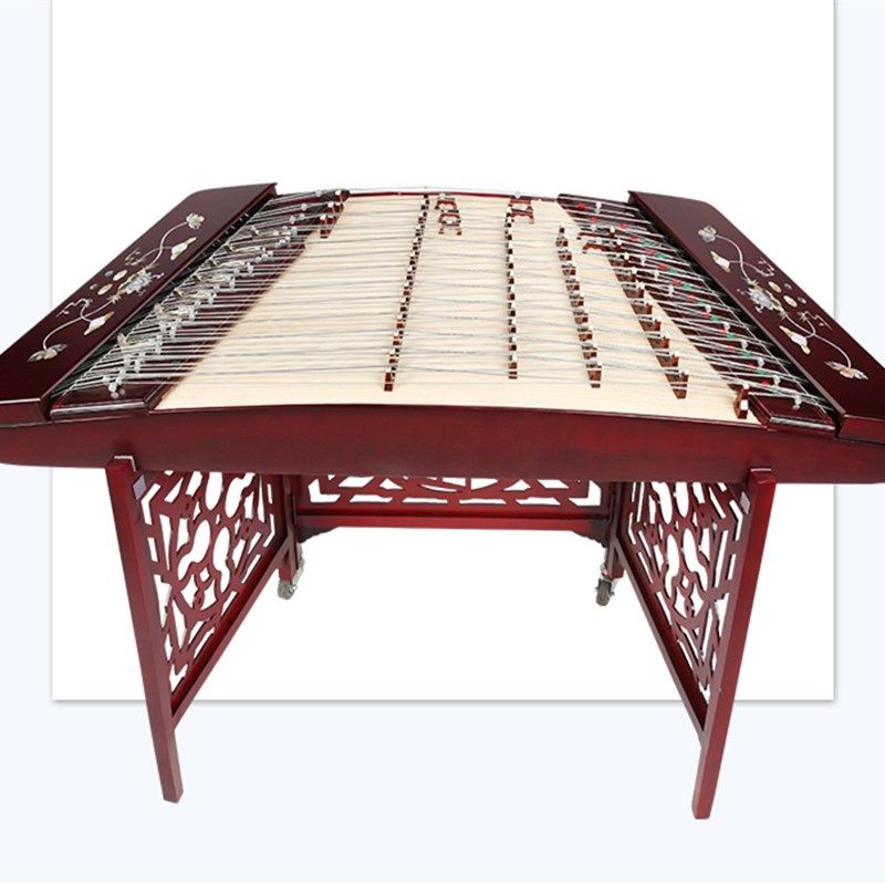 紫檀色L124杨琴乐器专业演奏乐器扬琴木雕龙杨琴