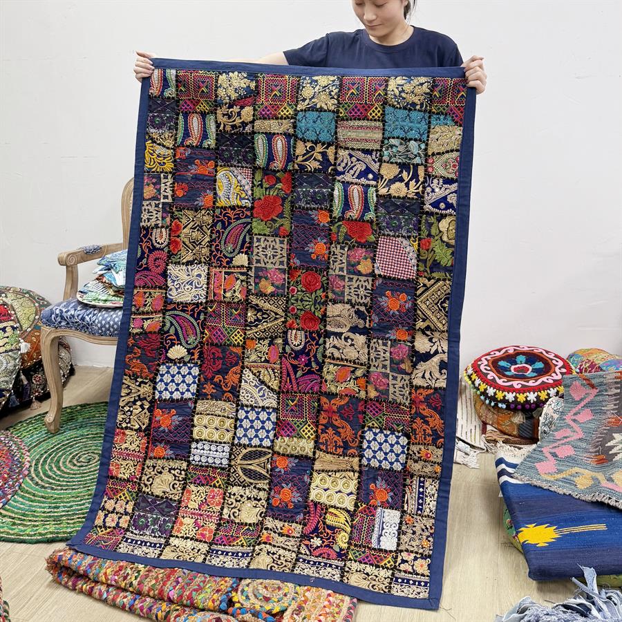 印度手工绣花大挂毯150*100cm（播播间选色）