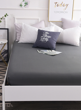 2米200x220床浅蓝色天蓝床罩90 135 150x190床笠单件纯棉夏季薄款