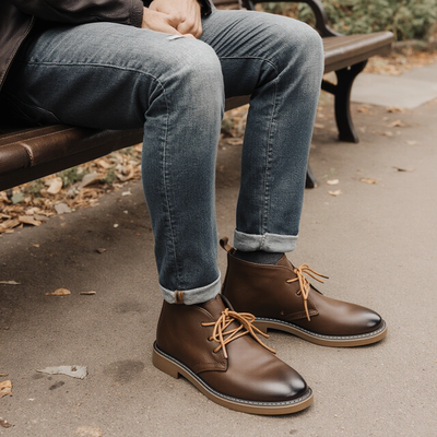 外贸出口尾单马丁靴男系带中帮英伦风男款靴子断码尾货清仓冬伍顿