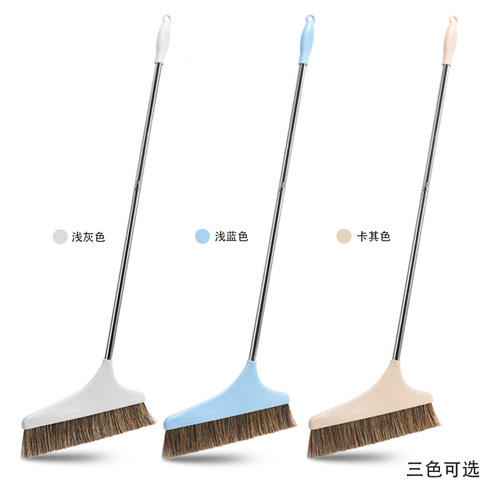 纯猪鬃毛扫把套装家用垃圾铲笤帚扫帚簸箕不易粘头发防静电马毛扫
