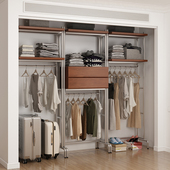 砌墙衣柜钢架铁艺衣帽架 步入式 开放式 衣柜架衣帽间实木金属全挂式