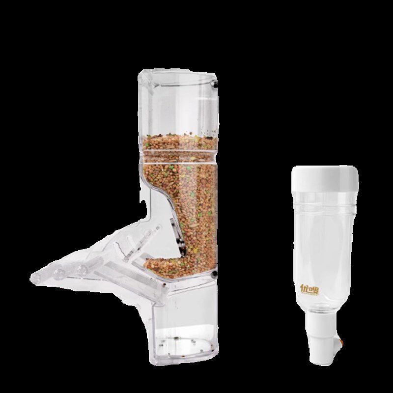 优嗖鹦鹉鸟用自动饮水器自动喂食器玄凤鸟喝水撞针水壶大号防漏水