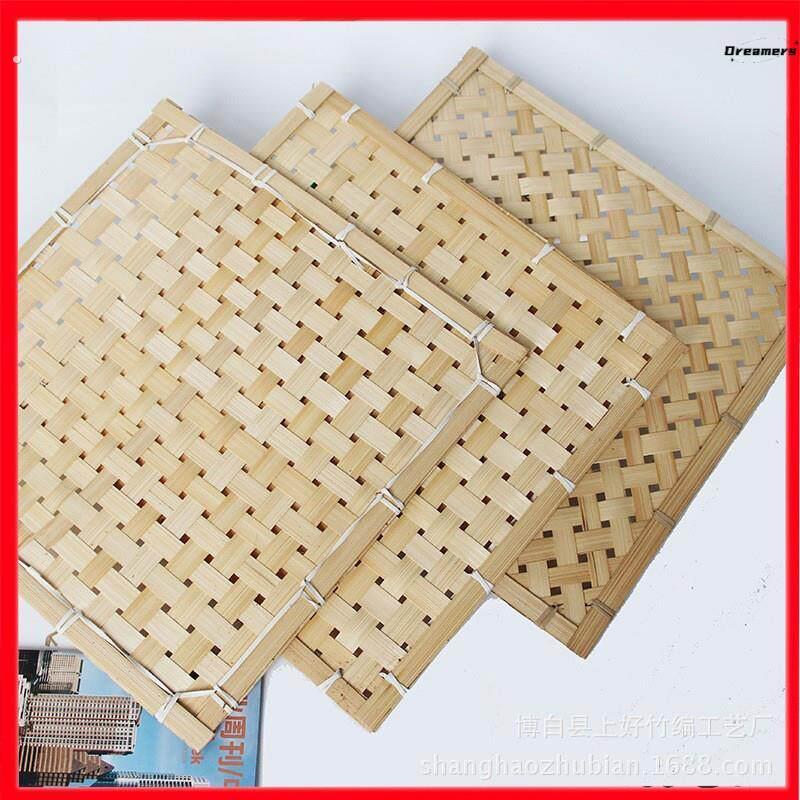 。竹编晒垫制品竹块网片网格装饰镂空竹板茶筛子方形环创幼儿园挂