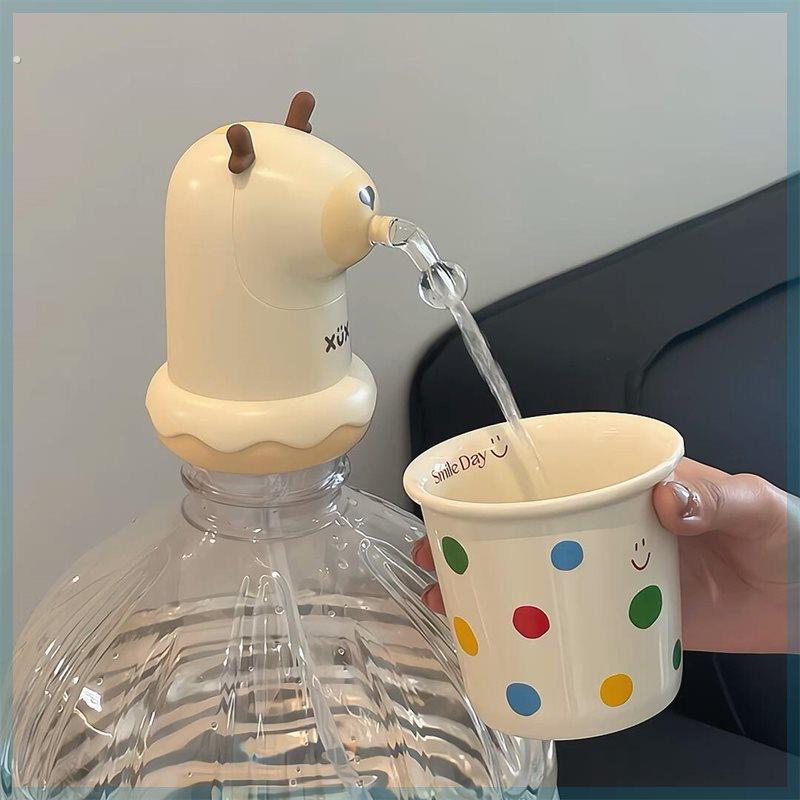 小鹿头桶装水抽水器饮水机按压取水神器电动压水器可爱水泵吸水器