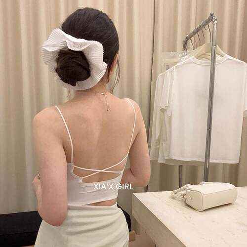 带胸垫美背吊带女春夏季凉感超薄果冻内衣收副乳吊带背心打底内搭