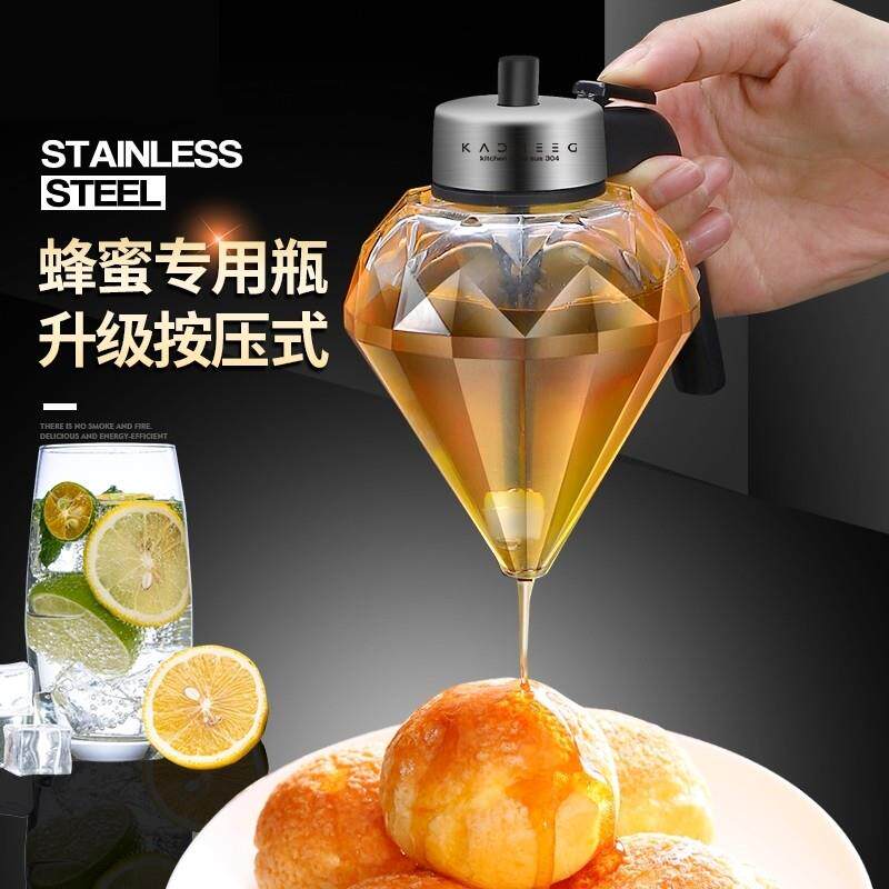 德国进口装蜂蜜瓶蜂蜜罐专用玻璃瓶分装挤压按压式滴漏瓶子蜜糖壶