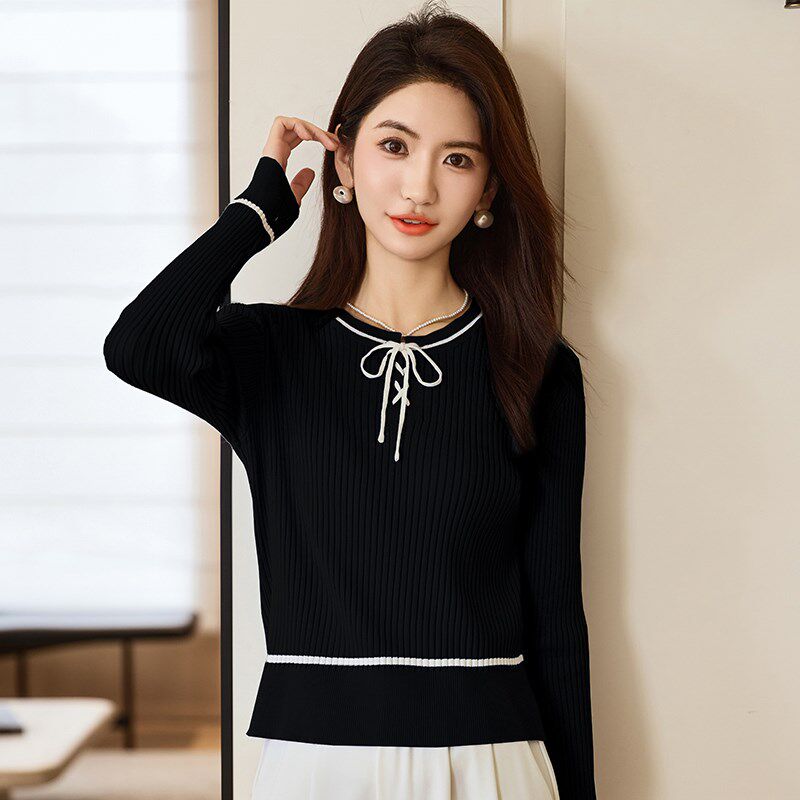 短款毛衣女秋冬女装2024新款小个子气质上衣高级感长袖打底针织衫