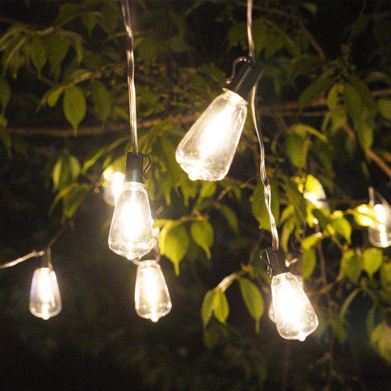 户外美式乡村露营餐厅LED装饰庭院灯串ST38灯泡暖光婚礼氛围节日