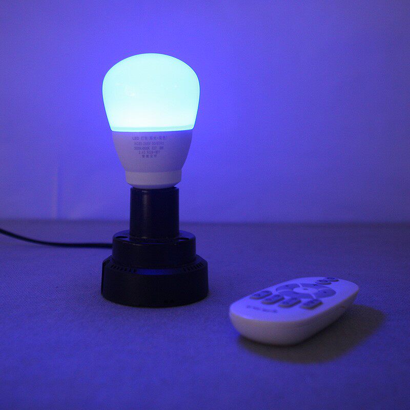 RGB灯泡led七彩变色E27螺口智能遥控调光调色播放彩色灯定时关灯