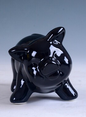 小黑猪生肖摆件工艺品 家居客厅电视柜装饰品2019年猪年创意礼品