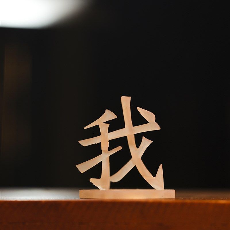 你和我好坏对错黑白福祸危机立体字视觉错觉旋转3D打印装饰小摆件