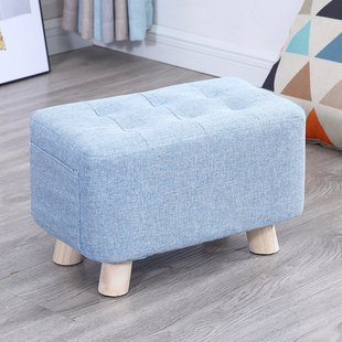 布艺小凳子家用换鞋凳脚踏软座大人放腿沙发凳脚凳实木小板凳矮凳