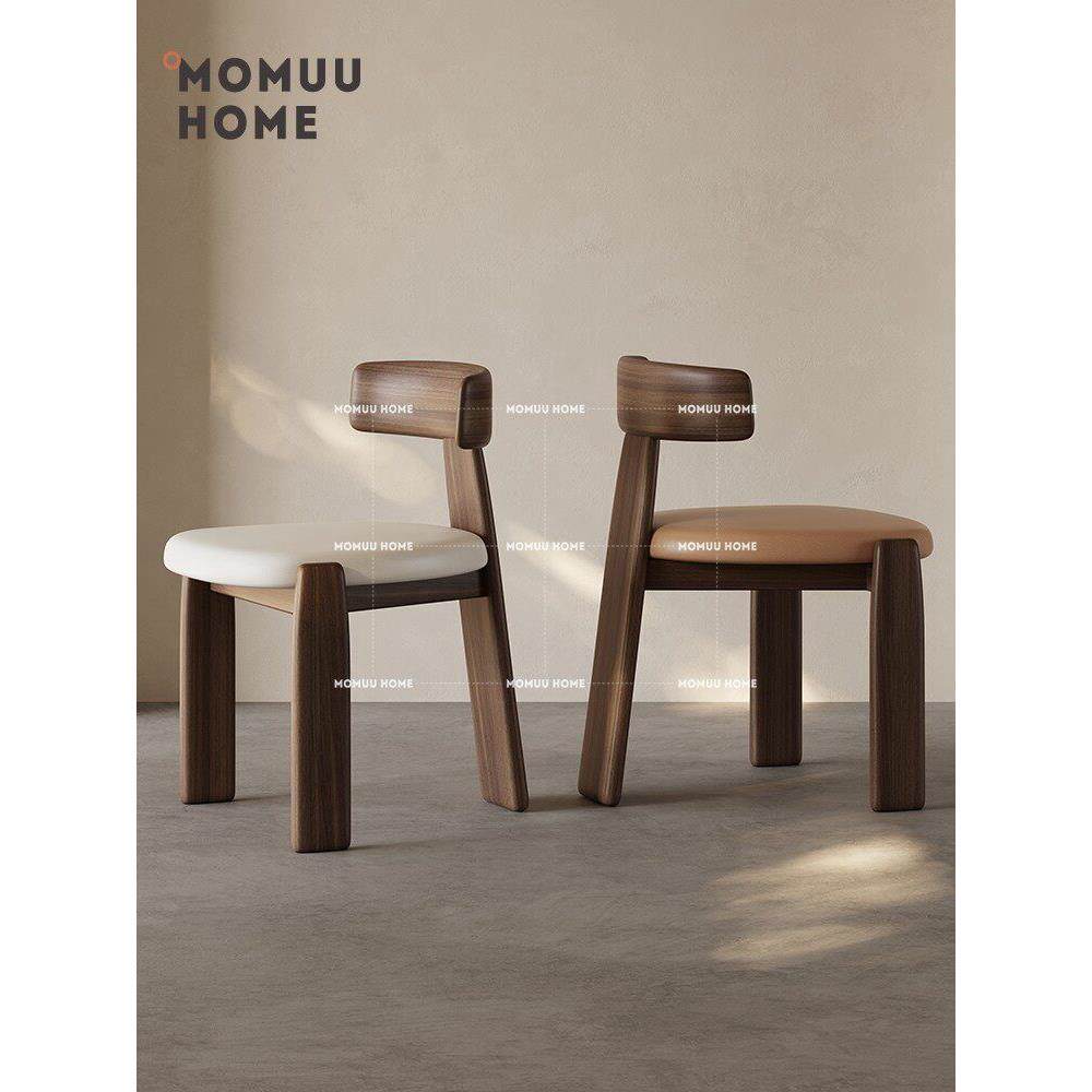 MOMUU HOME中覆古风软包靠背椅咖啡厅休息区休闲椅家用阳台餐桌椅