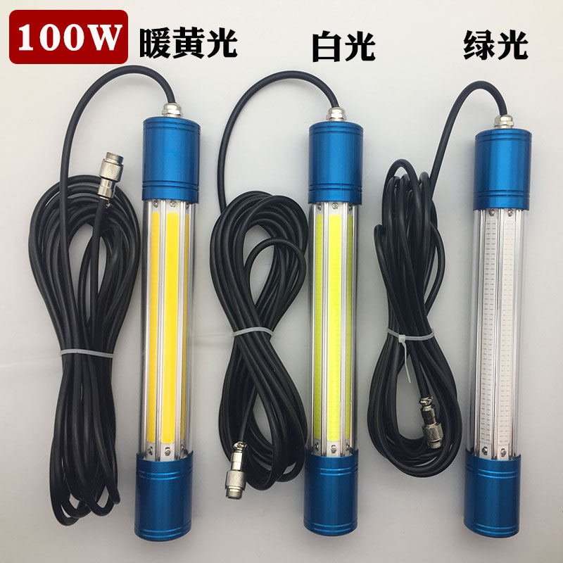 12V强光水下钓鱼灯 IPX8防水诱鱼灯 夜钓LED下水灯