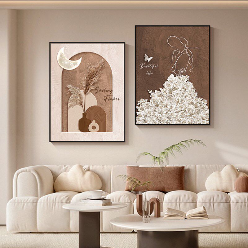 现代高级感卧室装饰画主卧房间床头挂画抽象人物墙面壁画2025新款