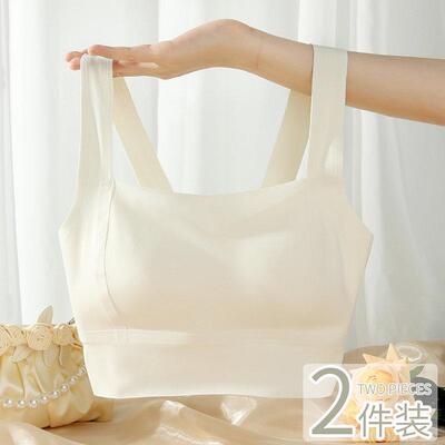 无痕运动内衣女舒适薄款抹胸防走光美背文胸一体背心式无钢圈胸罩