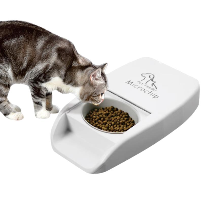 猫脸识别喂食器防偷吃芯片自动智能红外线感应多宠咪宠物猫碗定时