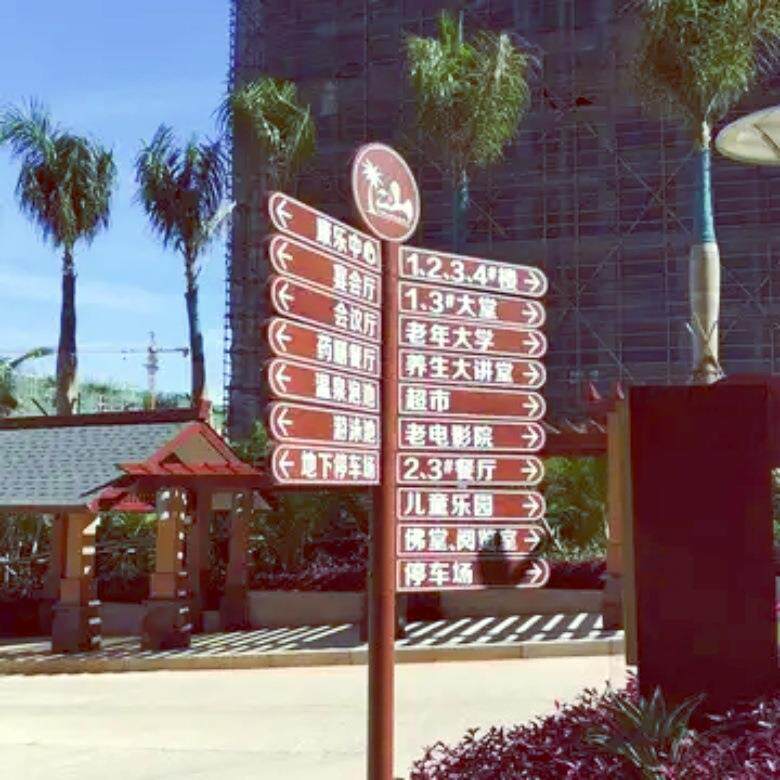 索引导视牌制做公园引路指示牌小区导向牌烤漆标识牌户外指路牌