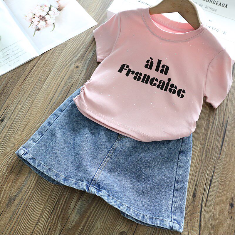 女童牛仔短裙2024夏季新款半身a字裙子儿童中大童装夏装外穿短裤