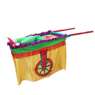 新款扭秧歌老汉小推车花彩车采莲花船轿红社火节日庙会表演出道具