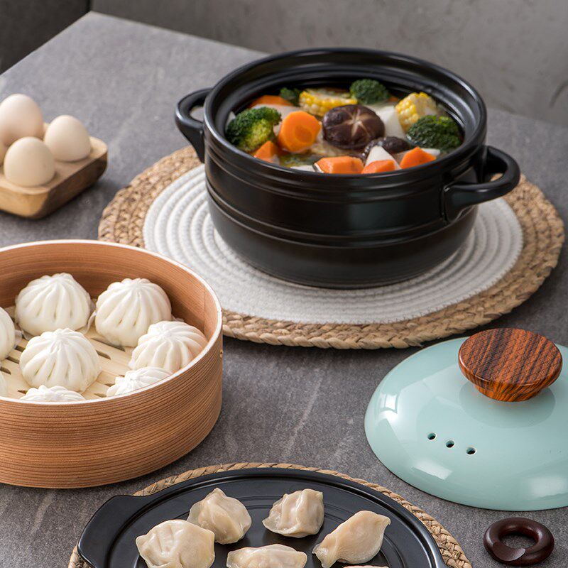 电磁炉砂锅专用多功能蒸锅煮锅一体家用小型电蒸锅煲汤带蒸笼汤锅