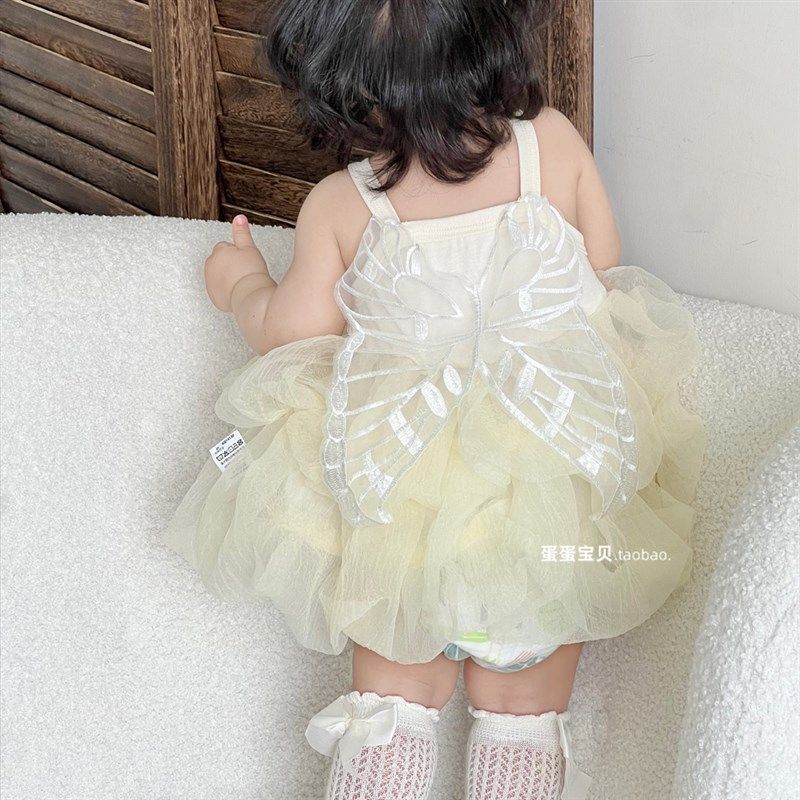 小女孩宝宝衣服夏季女童婴儿夏装公主蓬蓬连衣裙子吊带一周岁礼服