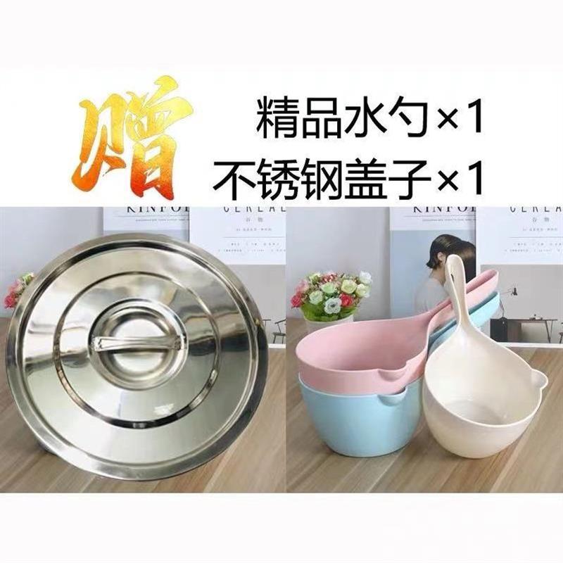 食品级304不锈钢水桶 家用加厚大容量高身带盖手提式不锈钢储水桶