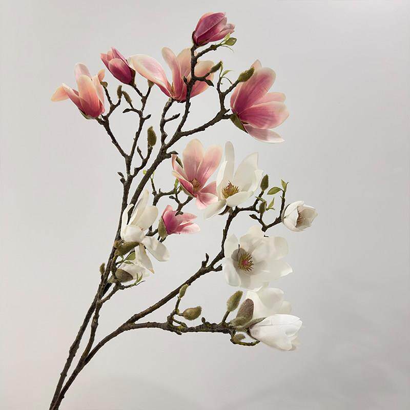 手感大玉兰花仿真花软胶假花客厅落地装饰瓶插中式花艺单枝摆件