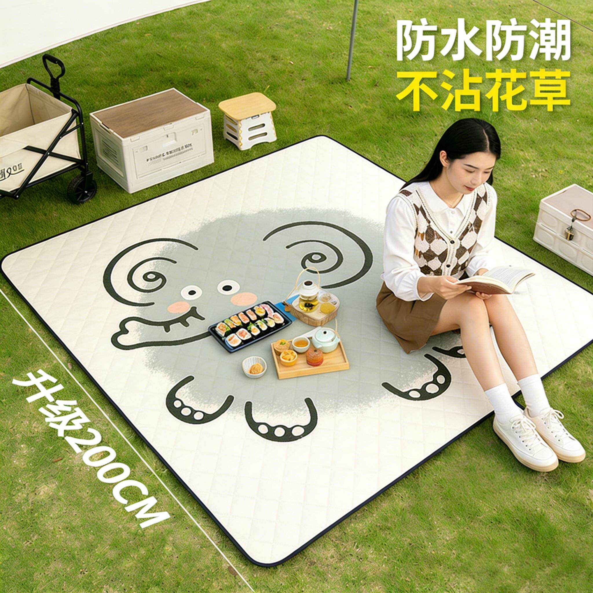 野餐垫防潮垫加厚户外地垫多人超音波露营垫帐篷内垫防水防潮垫子
