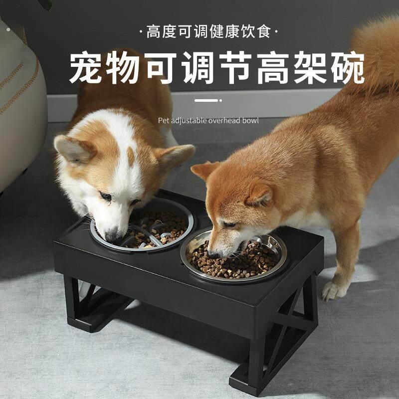 工厂直销亚马逊跨境狗盆不锈钢高架碗猫狗碗喂食器宠物用品